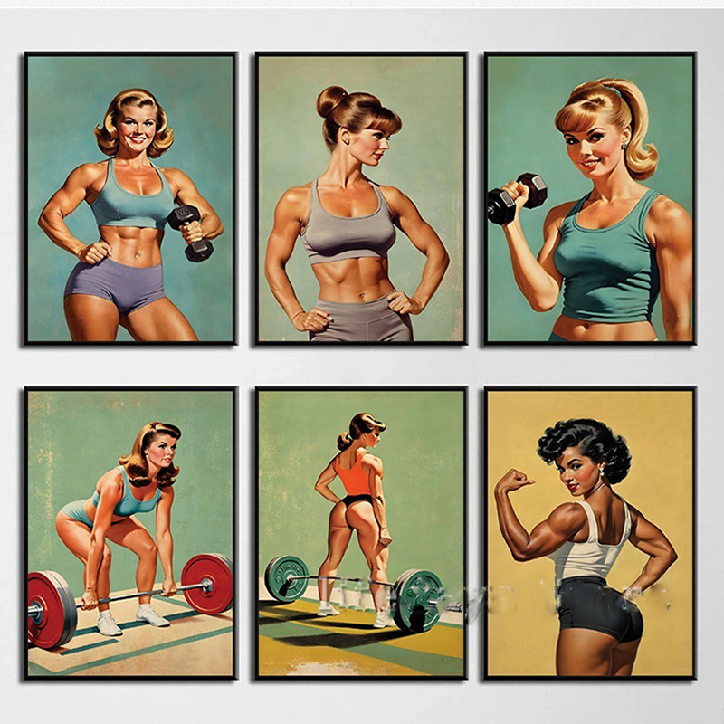 Home Gym On Wall - Poster dan Lukisan Kanvas Cetak Gambar
