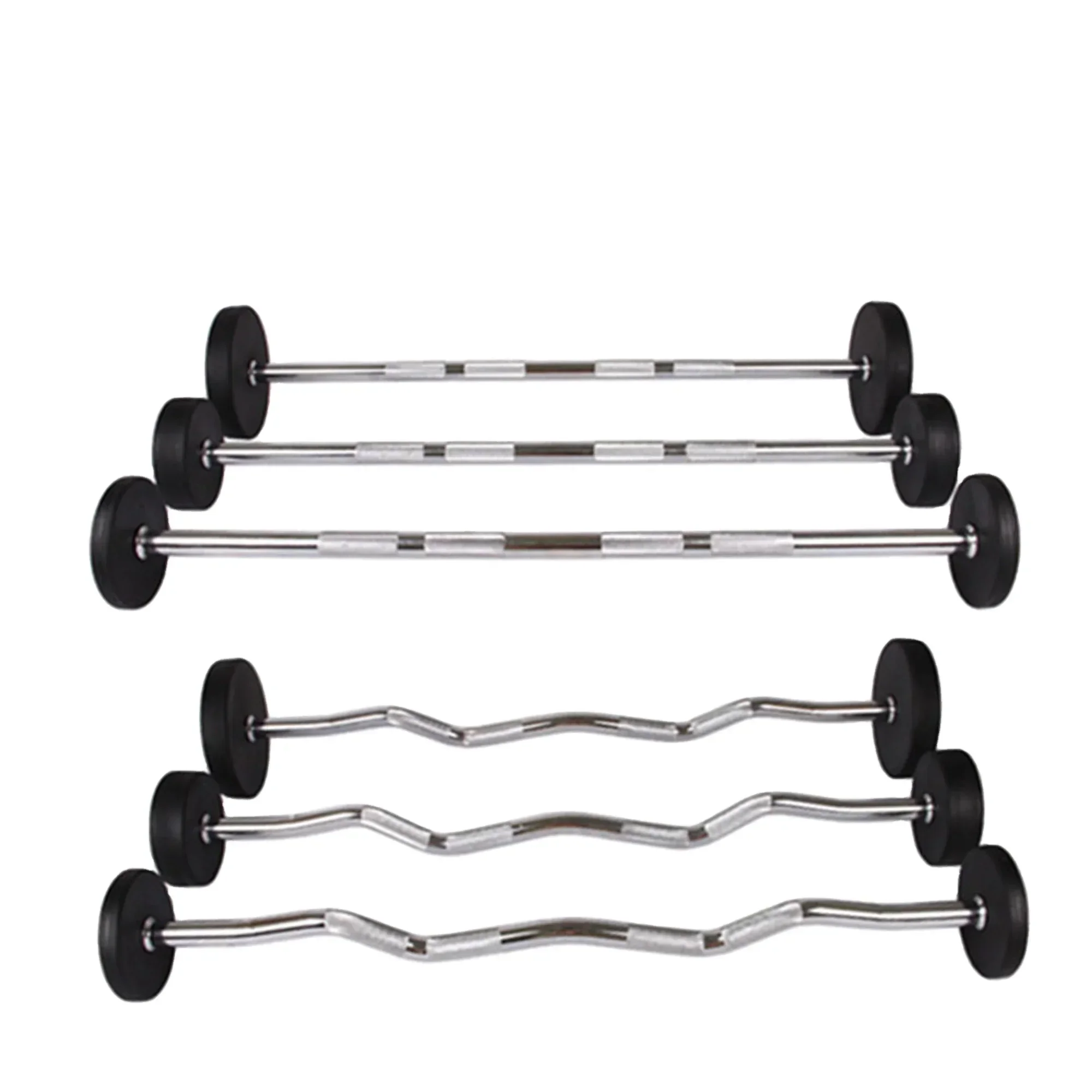 Barbell Curl Bar - Barbel Karet Lurus untuk Angkat Beban,