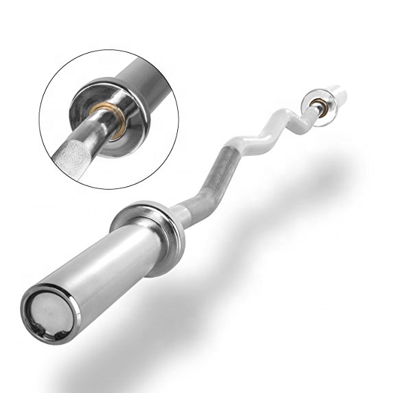 Barbell Curl Bar - Barbel Angkat Beban Lurus Berlapis Krom