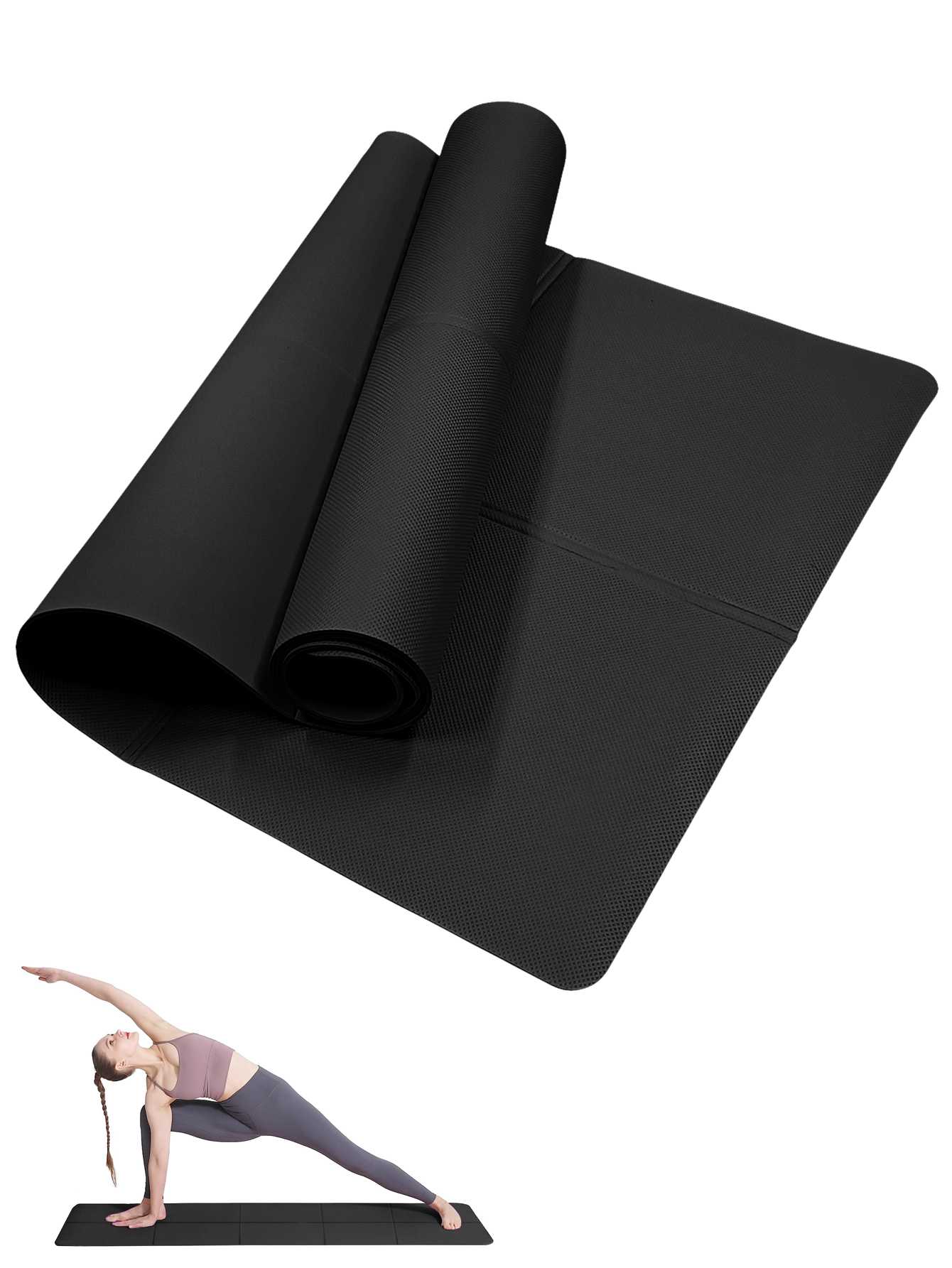 Gymnastics Mat Thick - Matras Yoga Lipat Hitam Ramah Lingkungan