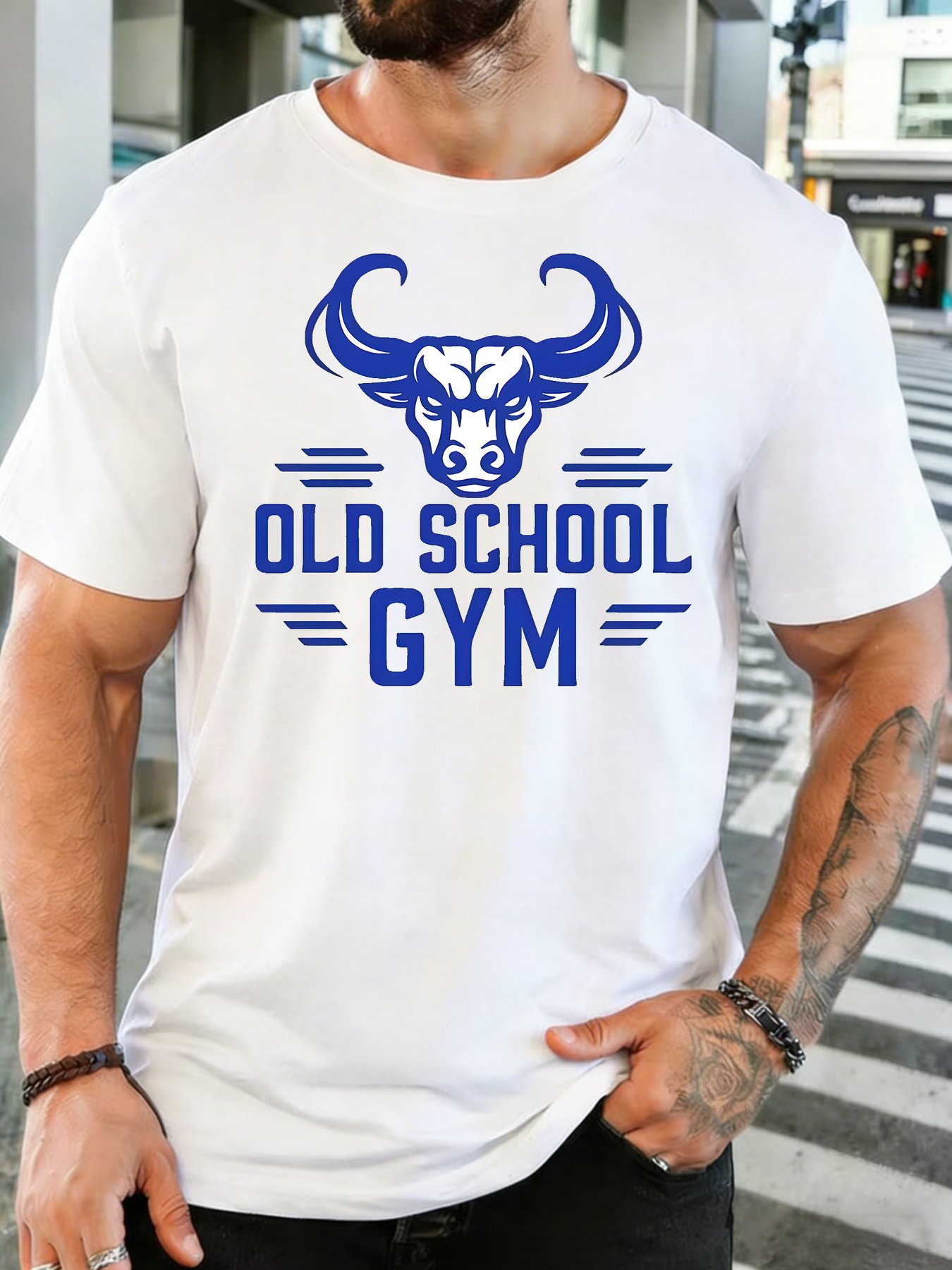 Home Gym Old School - Kaos Pria Katun Lembut Kerah Bulat