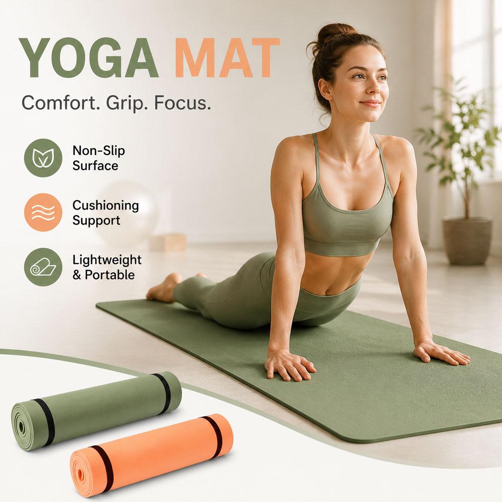 Gymnastics Mat Thick - Matras Yoga Pilates Anti Selip 180x50cm