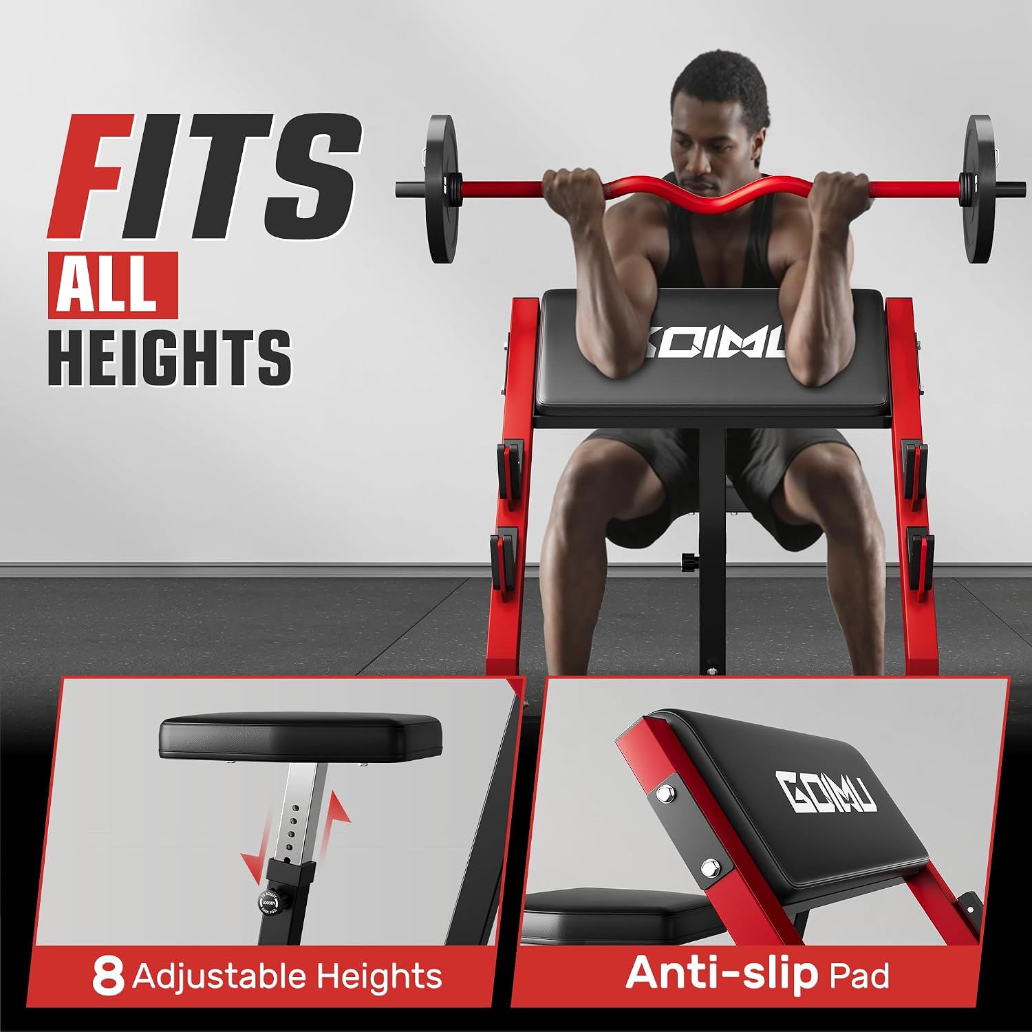 Bangku Latihan Preacher Curl y - Barbell Curl Bar ulasan dan harga