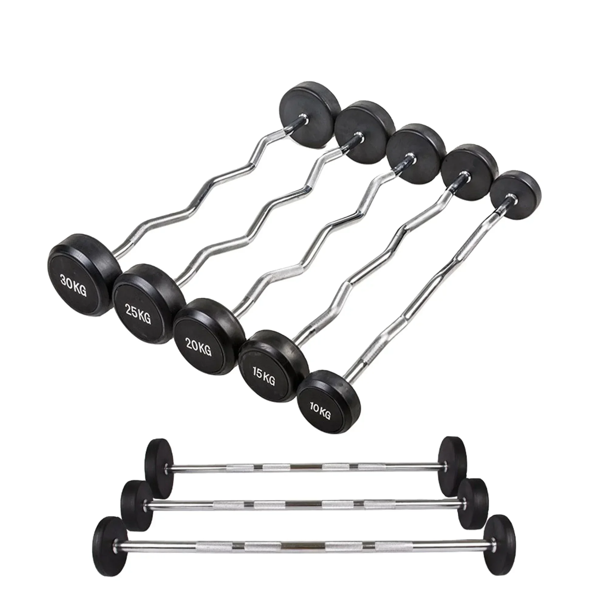 Barbel Karet Lurus untuk Angka - Barbell Curl Bar ulasan dan harga