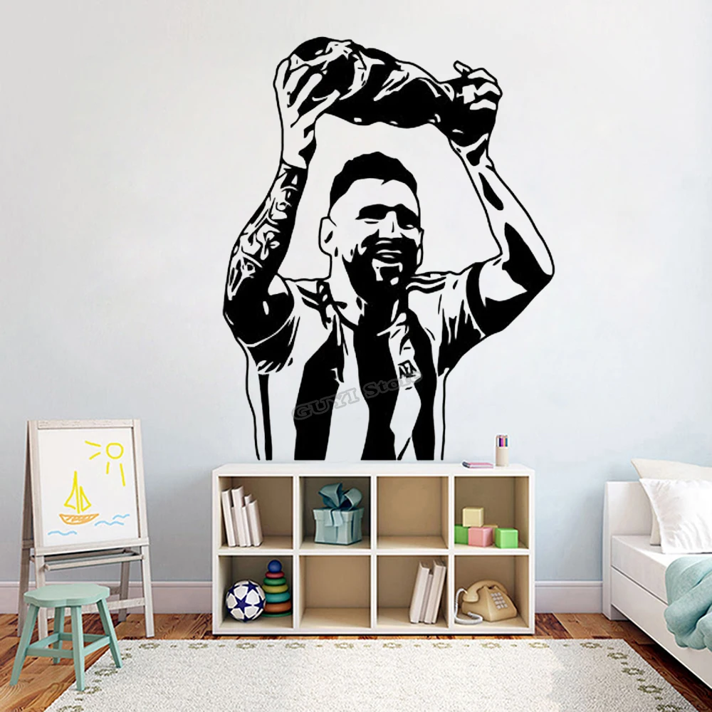Messi stiker dinding stiker vi - Home Gym On Wall ulasan dan harga
